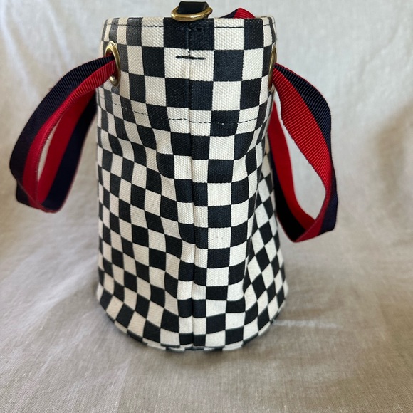 Clare V Petite Baleine Black/White Checkers Bucket Bag. Preloved  Rare find - Picture 8 of 9